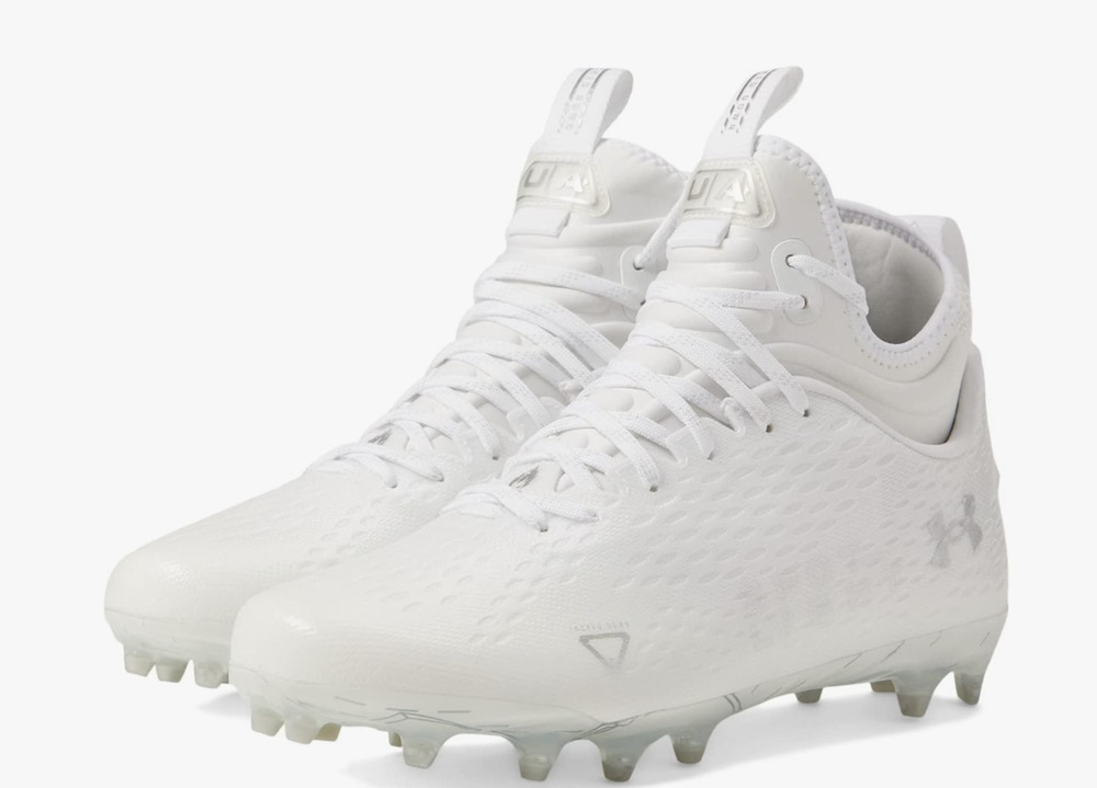 Under Armour Mens Spotlight Lux MC 2.0 Football Cleat Size 9.5 White Silver NWOB